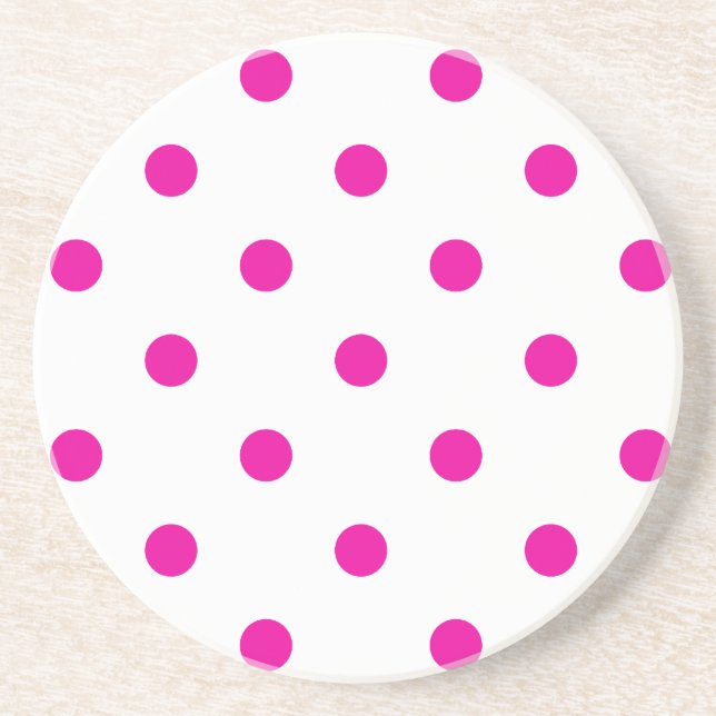 Série Polka Dot - dessous de verre rose et blanc (Devant)