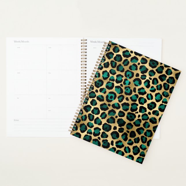 Série Teal et Gold Leopard Design 14  (Devant avec enveloppe)