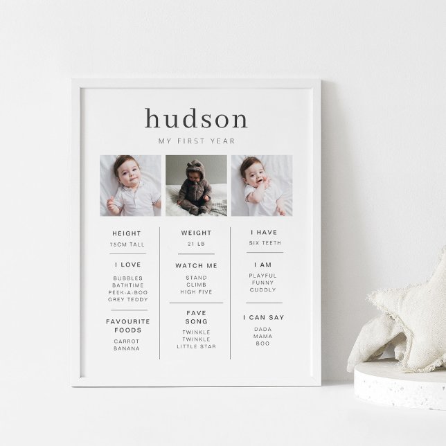 Serif Milestone Poster with 3 Photos (Créateur téléchargé)