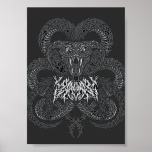 Serpent Art Déco blanc Graphique de cobra orneme