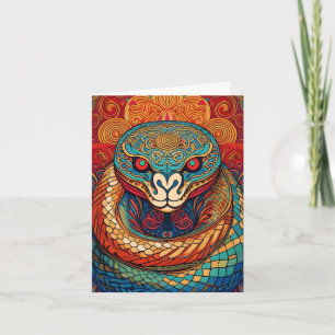 Serpent Coloré dans des Vrilles et des Motifs Intr