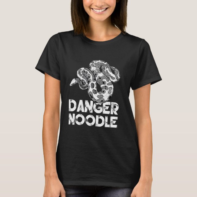 Serpent Drôle - T-shirt Ball Python Danger Noodle (Devant)
