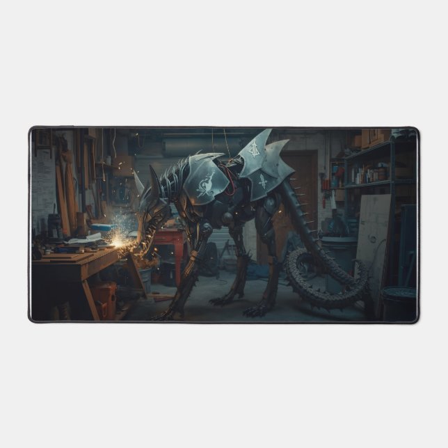 Serpent en acier - Mech Dragon Wolf Mousepad (Recto)