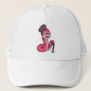 Serpent en Gentleman avec Casquette et bâton de ma