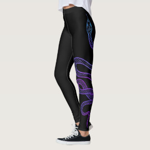 Serpent Noir Croquis Moderne Sport Gymnase Legging