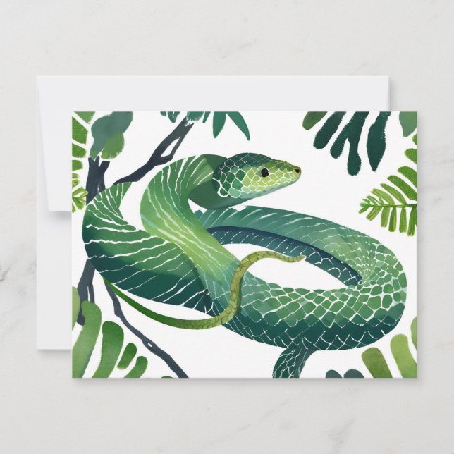 Serpent vert | Année de l'aquarelle des serpents (Devant)