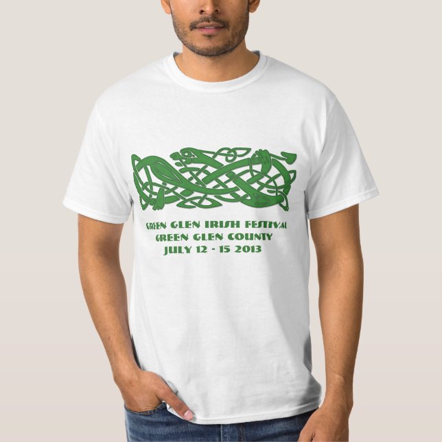 Serpent vert celtique sur le T-shirt irlandais de (Devant)