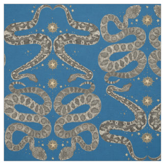serpents célestes tissu bleu
