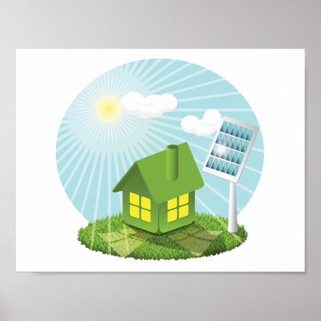 Serre Avec Poster D'Énergie Solaire (Devant)