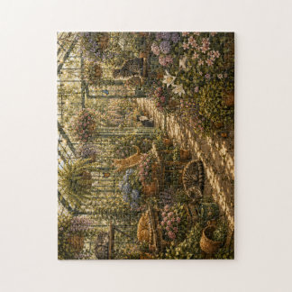 Serre botanique confortable Chats aquarelle Puzzle
