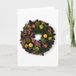 Serre de Noël avec carte de voeux vierge de fruits