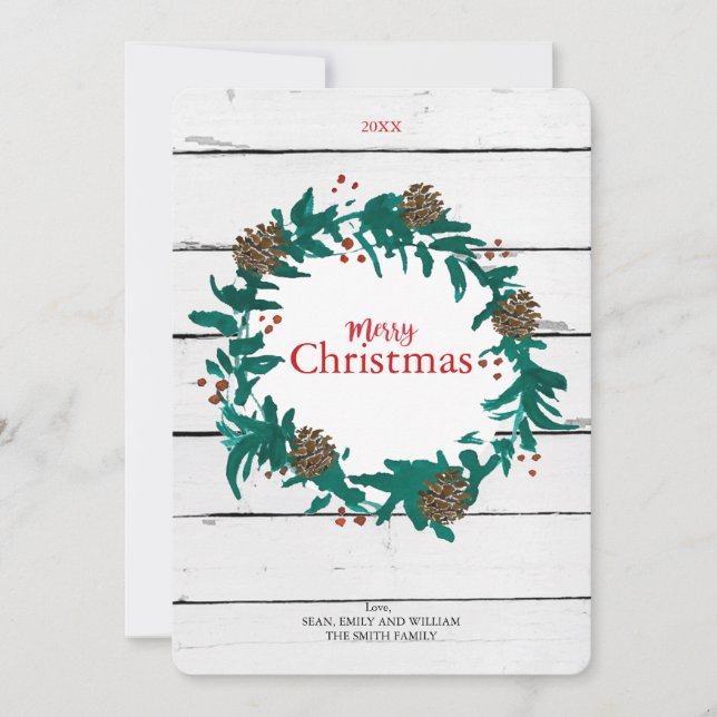 Serre de Noël traditionnelle avec carte Pinecones (Devant)