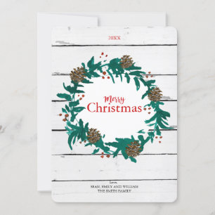 Serre de Noël traditionnelle avec carte Pinecones
