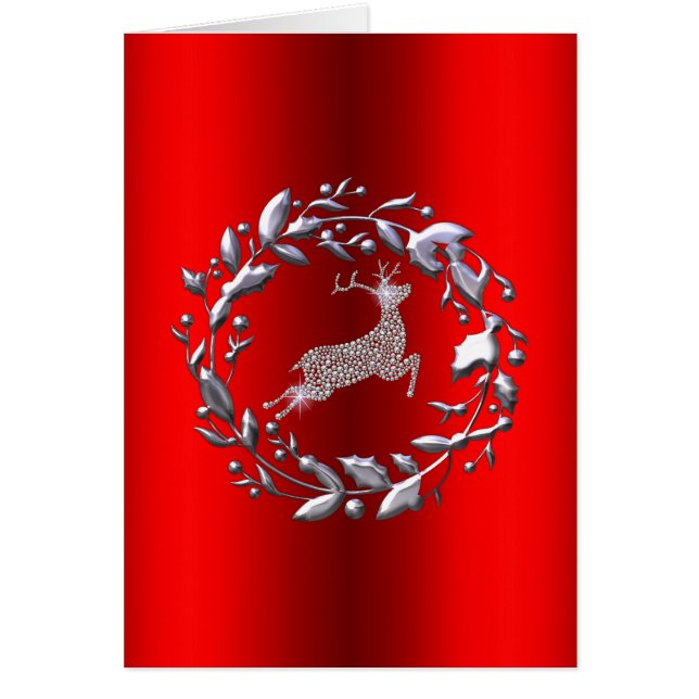 Serre et rennes de Noël en argent (Devant)