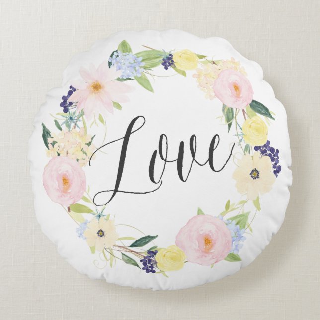 Serre florale Pastel Spring | Love Coussin (Devant)