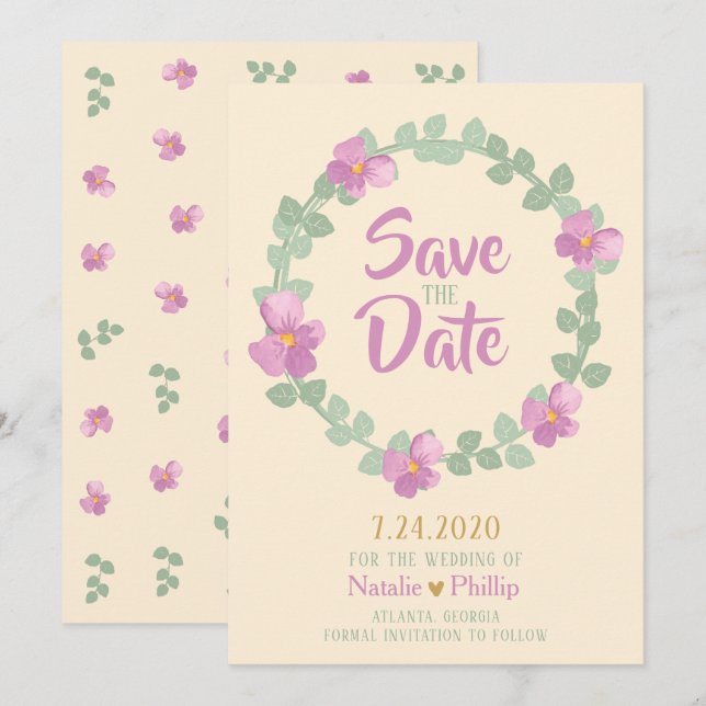 Serre florale romantique Enregistrer la carte de d (Devant / Derrière)