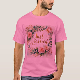Serre Florale Romantique Juste Marié Mens Tshirt