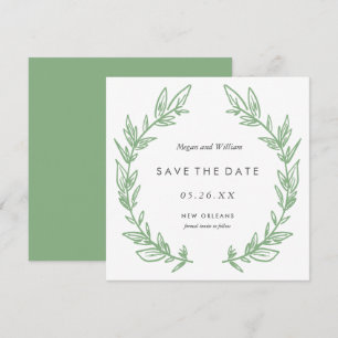 Serre-main verte tiré Enregistrer la carte de date