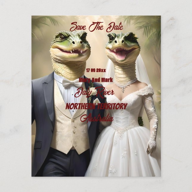 "Serrer l'amour : une affaire Mariage crocodilienn (Devant)