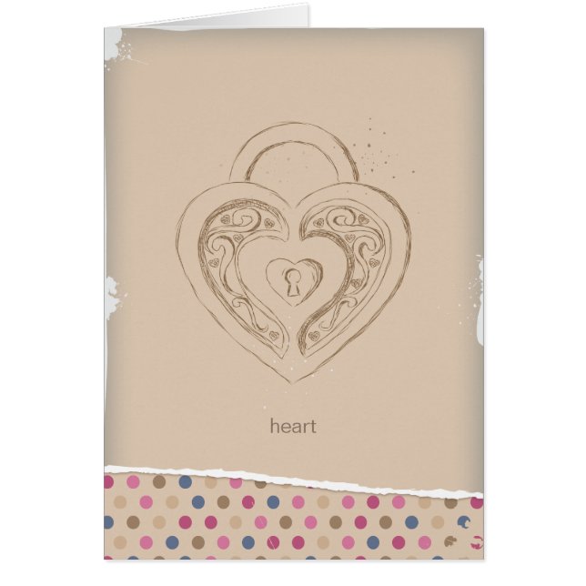 Serrure vintage de coeur avec le pois (Devant)