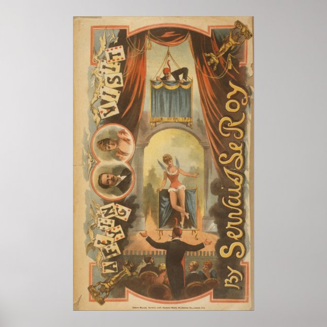 Servais Le Roy Magicien Illusion VAUDEVILLE Poster (Devant)