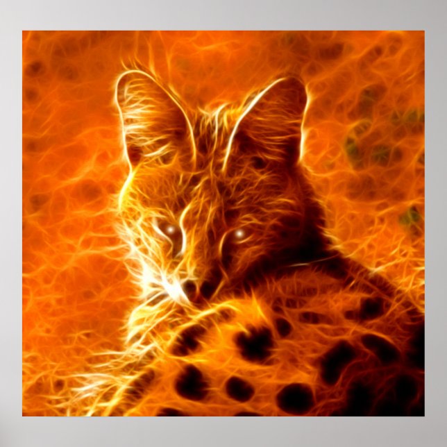 *Serval* Wild Spirit Poster de chat Imprimer (Devant)