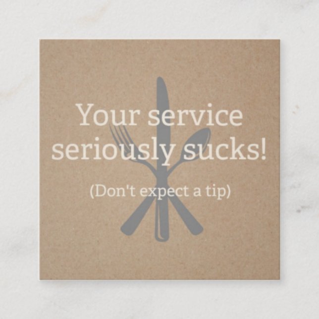 Serveur, Serveur, Carte d'appel de service incorre (Devant)