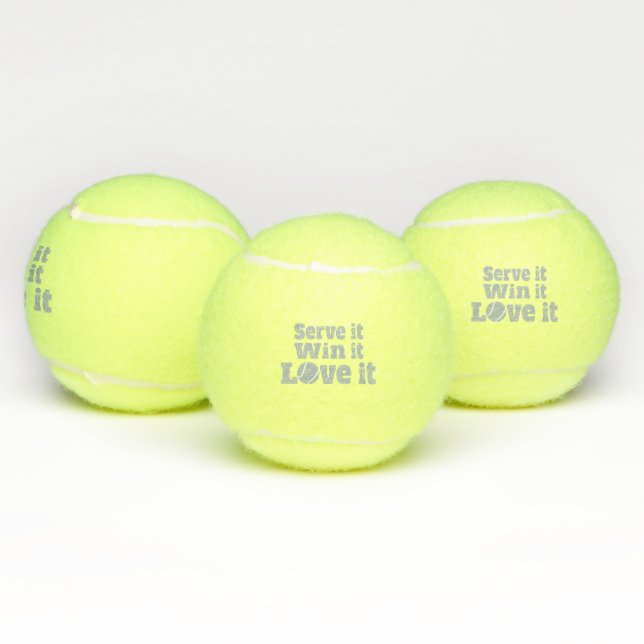 Servez-le gagner il l'aime tennis balle slogan (Multiple)