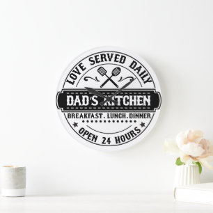 Servi tous les jours - Horloge de la cuisine de pa