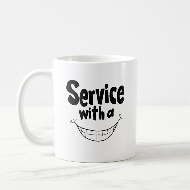 Service avec une tasse de sourire (Gauche)