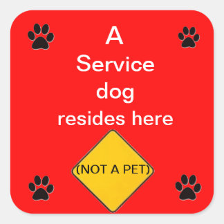 Service chien vit ici autocollant