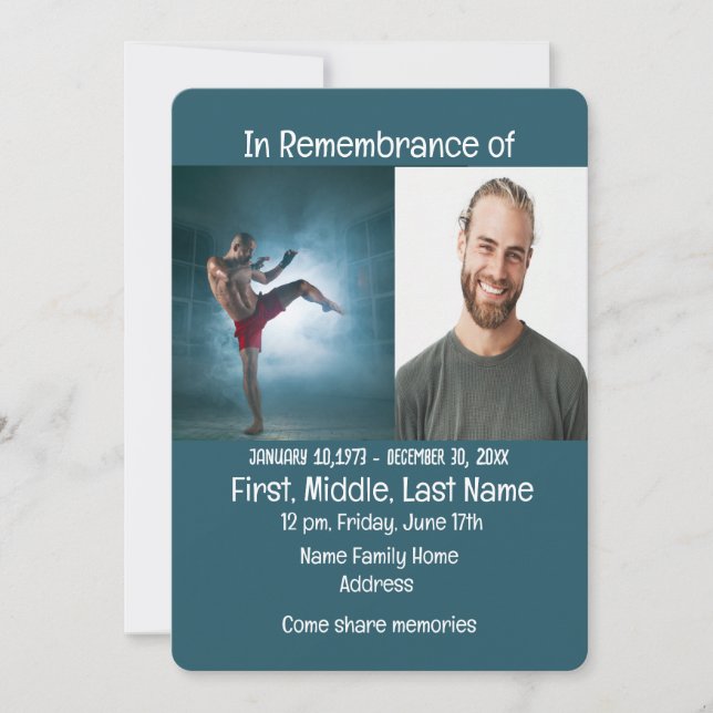 Service commémoratif Arts martiaux Invitations (Devant)