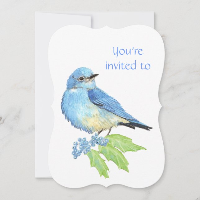 Service commémoratif Invitation Aquarelle Bleu Ois (Devant)