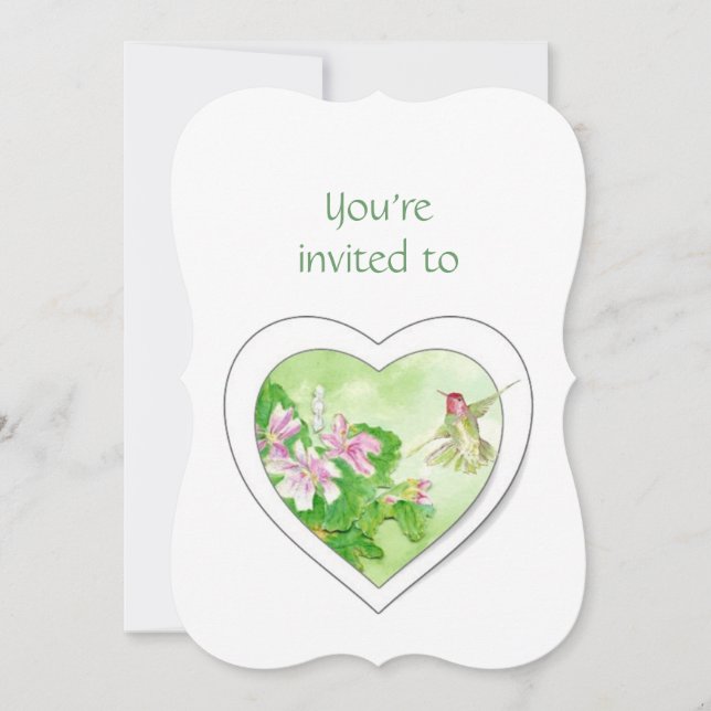 Service commémoratif Invitation Aquarelle Hummingb (Devant)