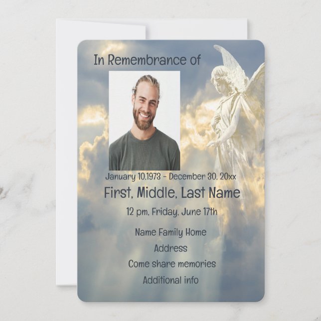 Service commémoratif Invitation Bright Angel dans  (Devant)