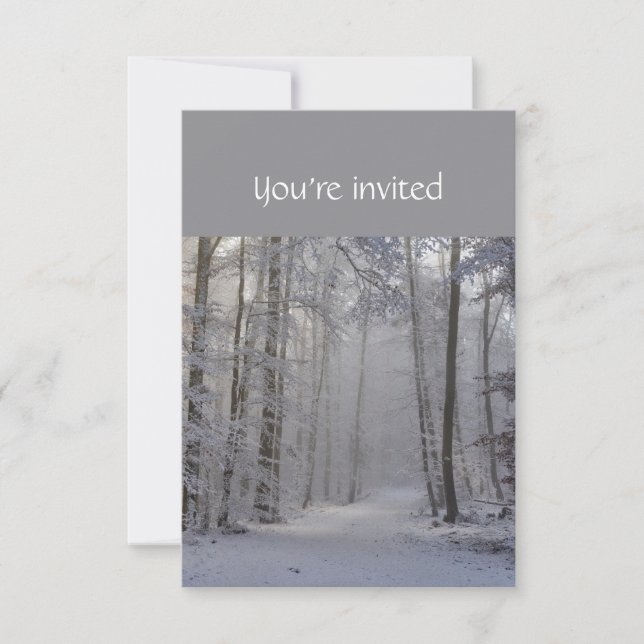 Service commémoratif Invitation Forêt de neige d'h (Devant)