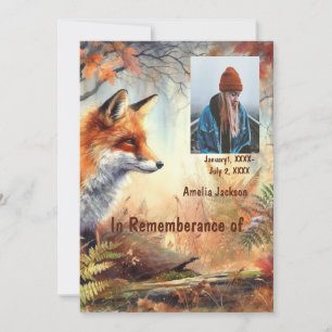 Service commémoratif Invitation Fox Animal Wildlif