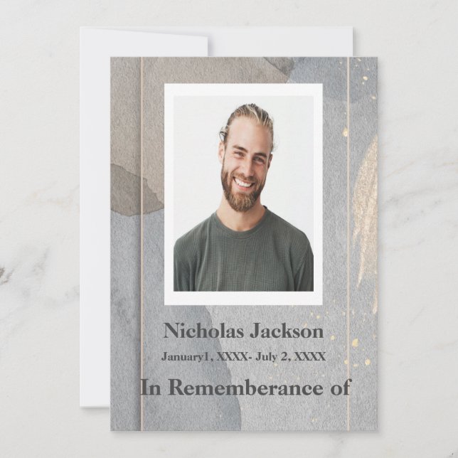 Service commémoratif Invitation Granite Pierre gri (Devant)