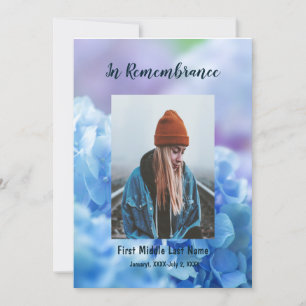 Service commémoratif Invitation Hydrangea Garden F