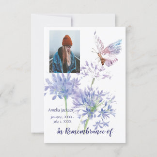 Service commémoratif Invitation Jardin Fleurs papi