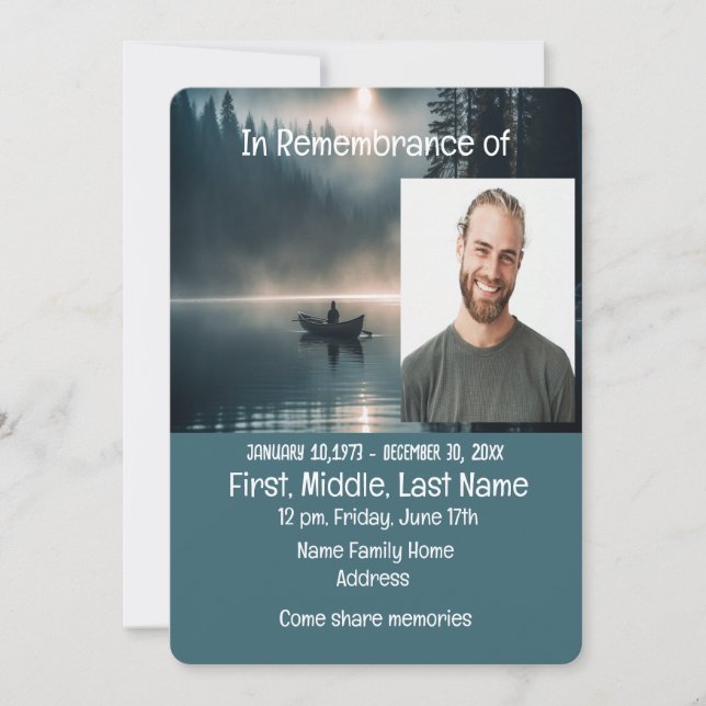 Service commémoratif Invitation Lake Boating (Devant)