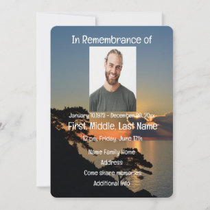 Service commémoratif Invitation Lake Sunset Water