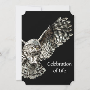 Service commémoratif Invitation Masculine Owl Bird