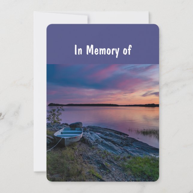 Service commémoratif Invitation Ocean Sunset Boat (Devant)