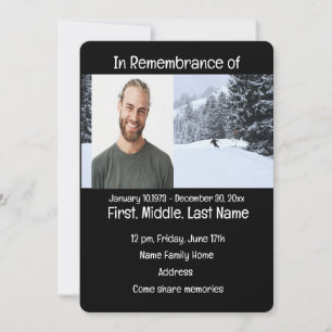 Service commémoratif Invitation Ski de fond