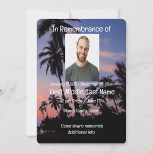 Service commémoratif Invitation Tropical Beach Par