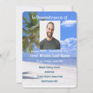 Service commémoratif Invitation Tropical Beach Par