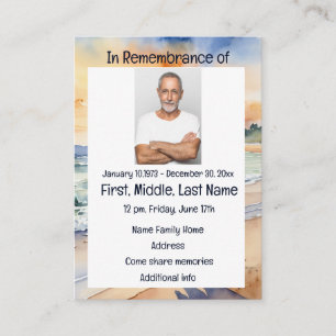 Service commémoratif Invitation Watercolor Beach P
