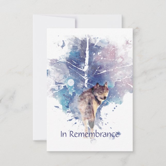 Service commémoratif Invitation Wolf Wildlife Art (Devant)