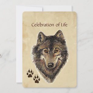 Service commémoratif Invitation Wolf Wolves Animal